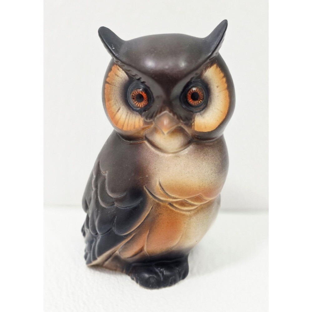 Roselane Pottery Brown Owl Figurine Vintage